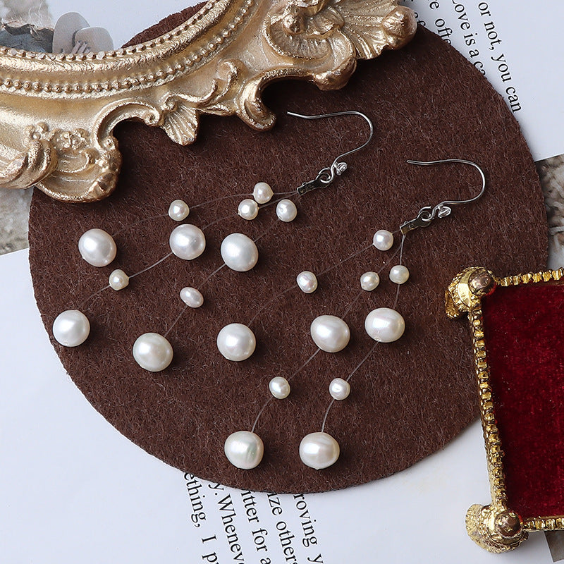Stardust Veil - Freshwater Pearl Earrings