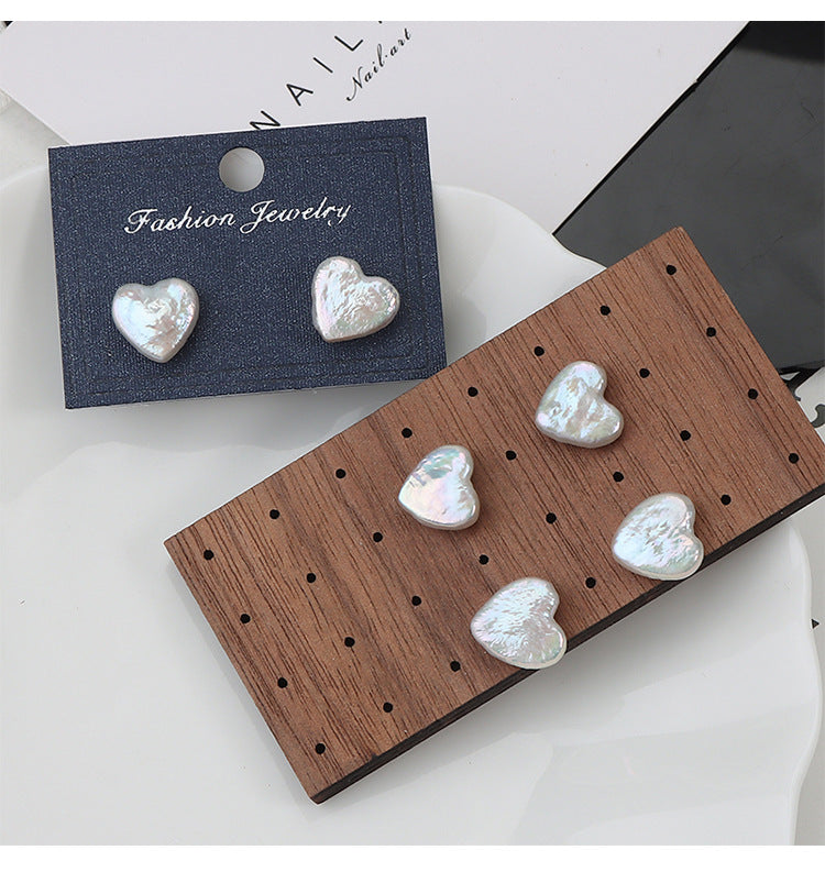 Baroque Heart Freshwater Pearl Stud Earrings