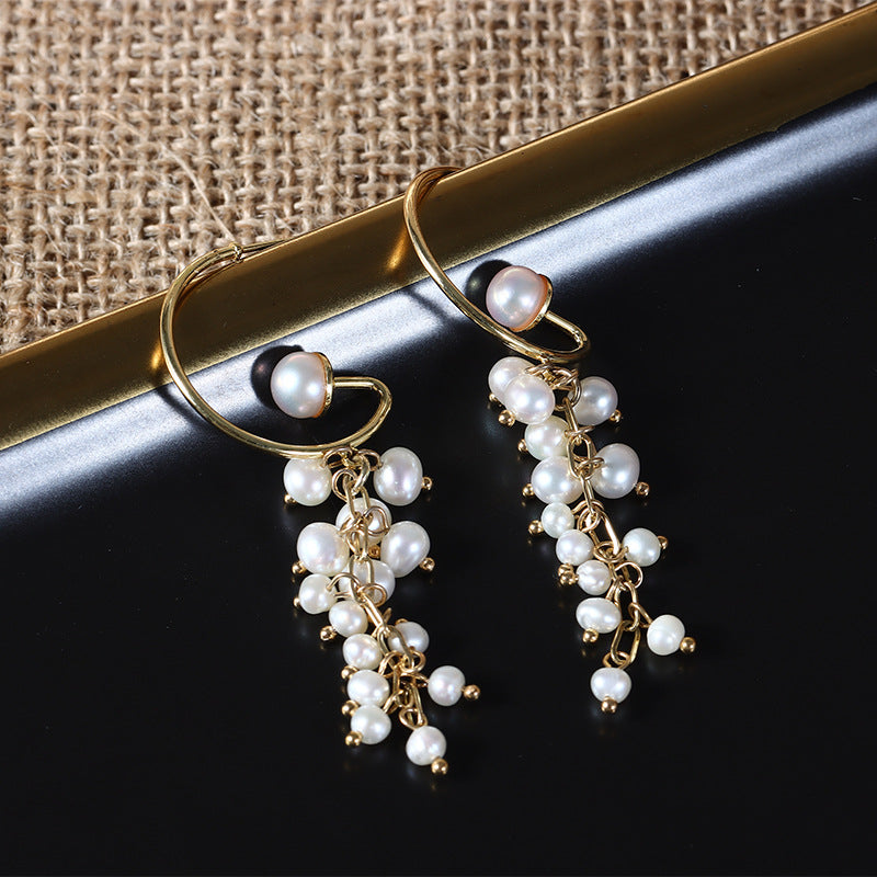 Grape Shape Pearl Drop Earrings