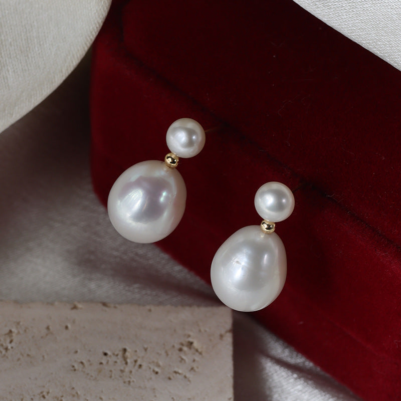 Teardrop Freshwater Pearl Drop Earrings