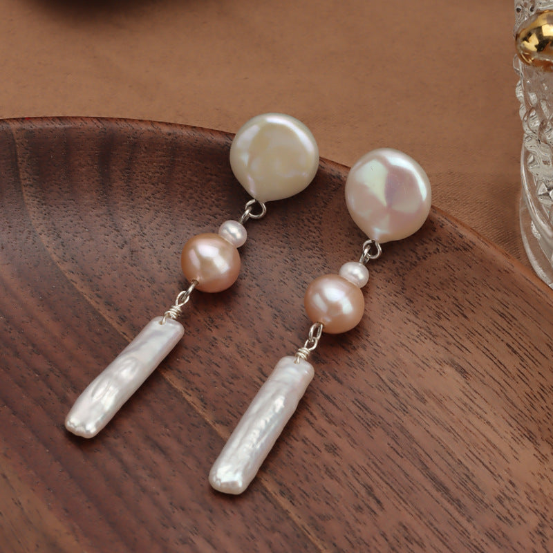 Ethereal Grace – Long Baroque Pearl Earrings
