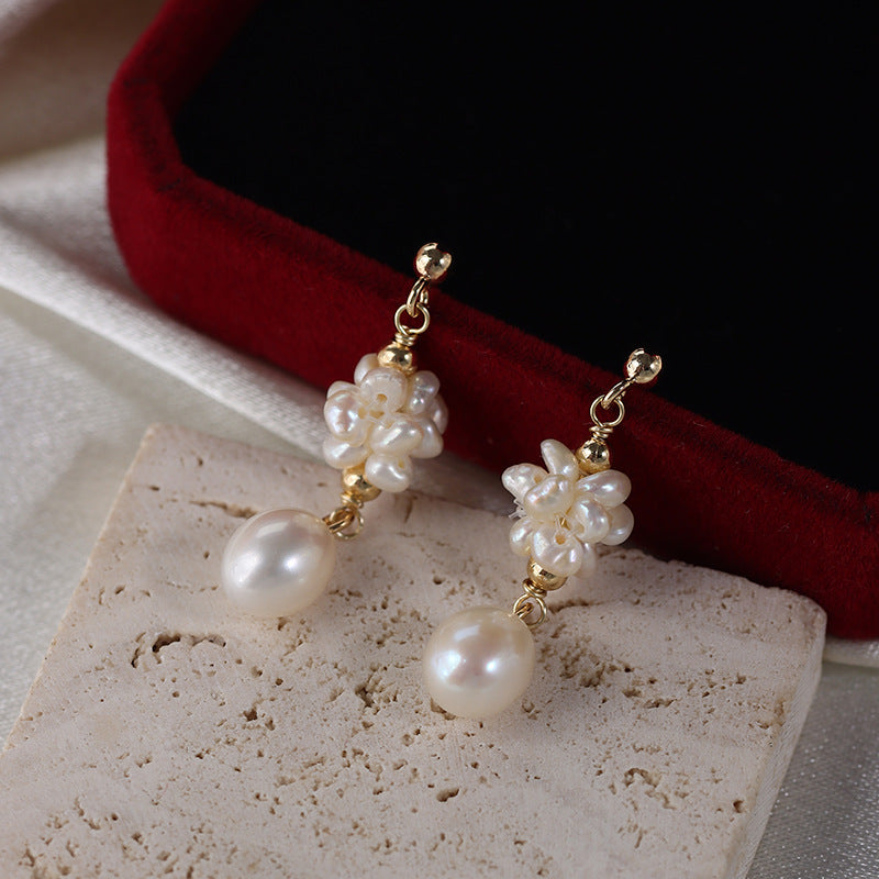 Naturalism Oval Freshwater Pearl Drop Earrings
