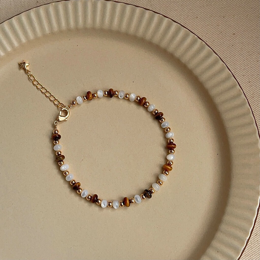 Tiger's eye shell jewelry set