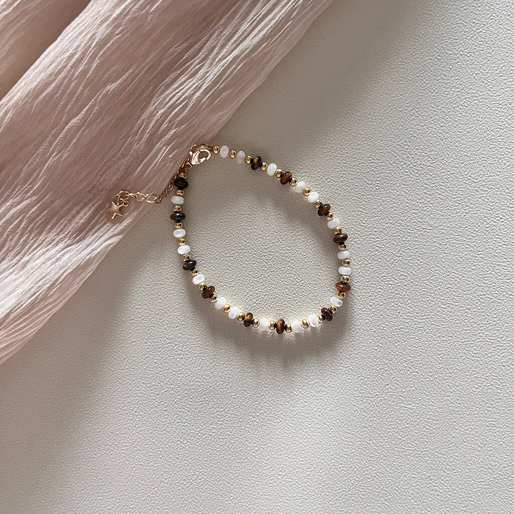 Tiger's eye shell jewelry set