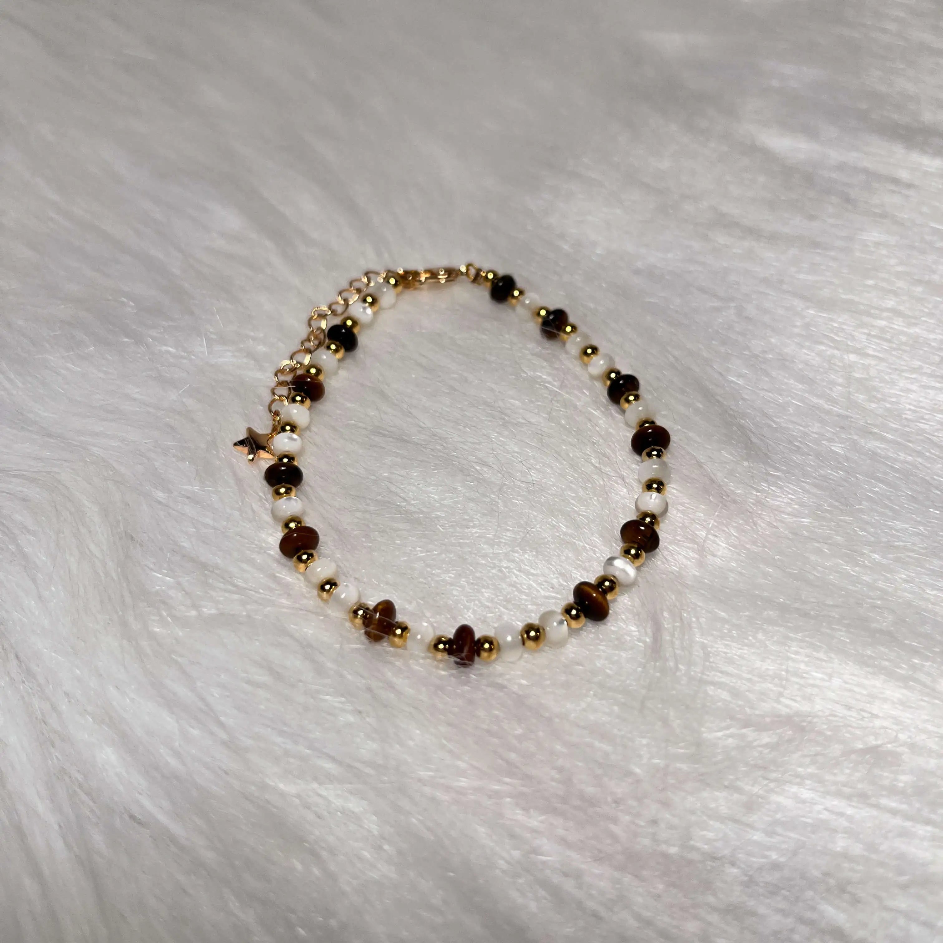 Tiger's eye shell jewelry set