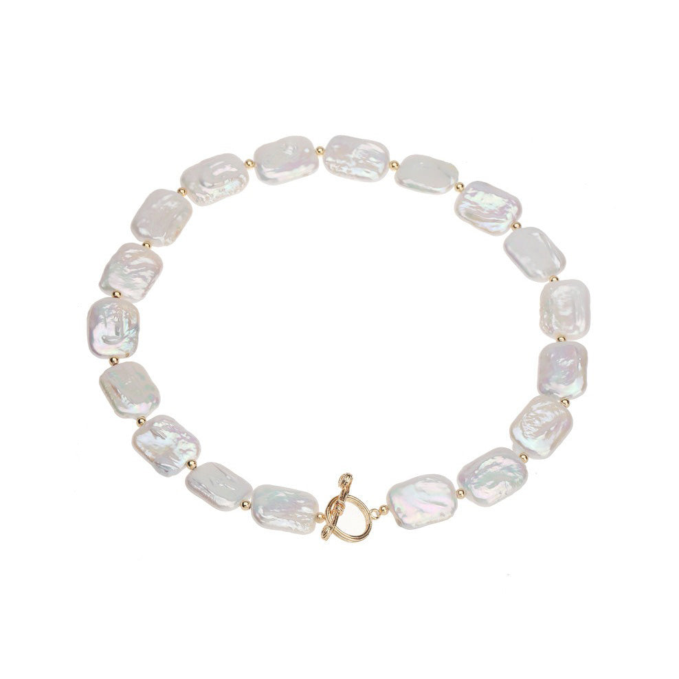 Square Freshwater Pearl Set-necklace