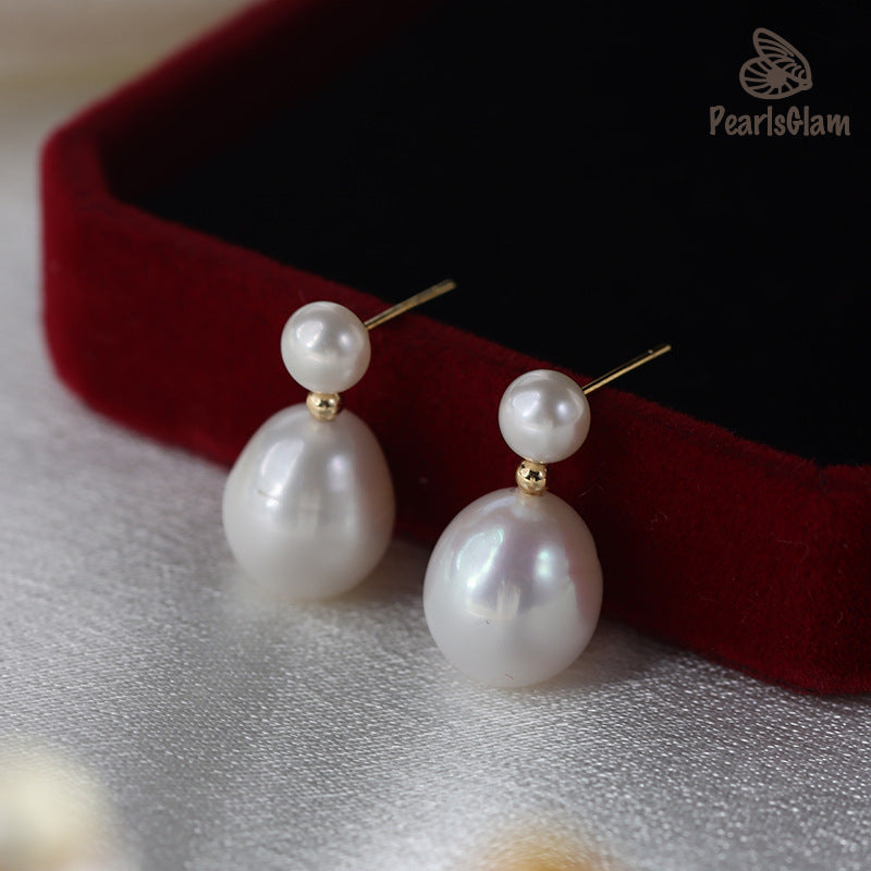 Teardrop Freshwater Pearl Drop Earrings