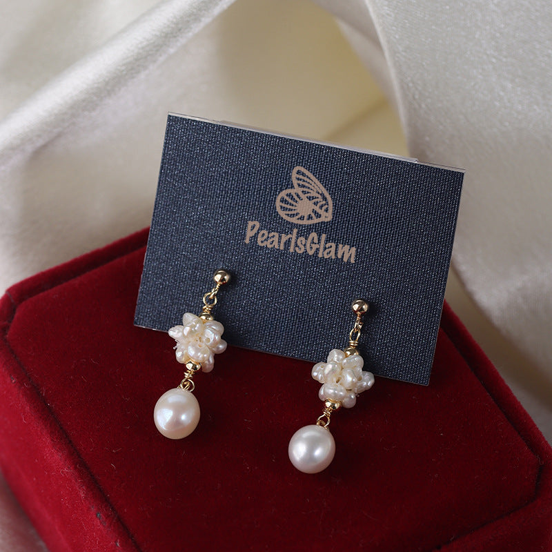 Naturalism Oval Freshwater Pearl Drop Earrings