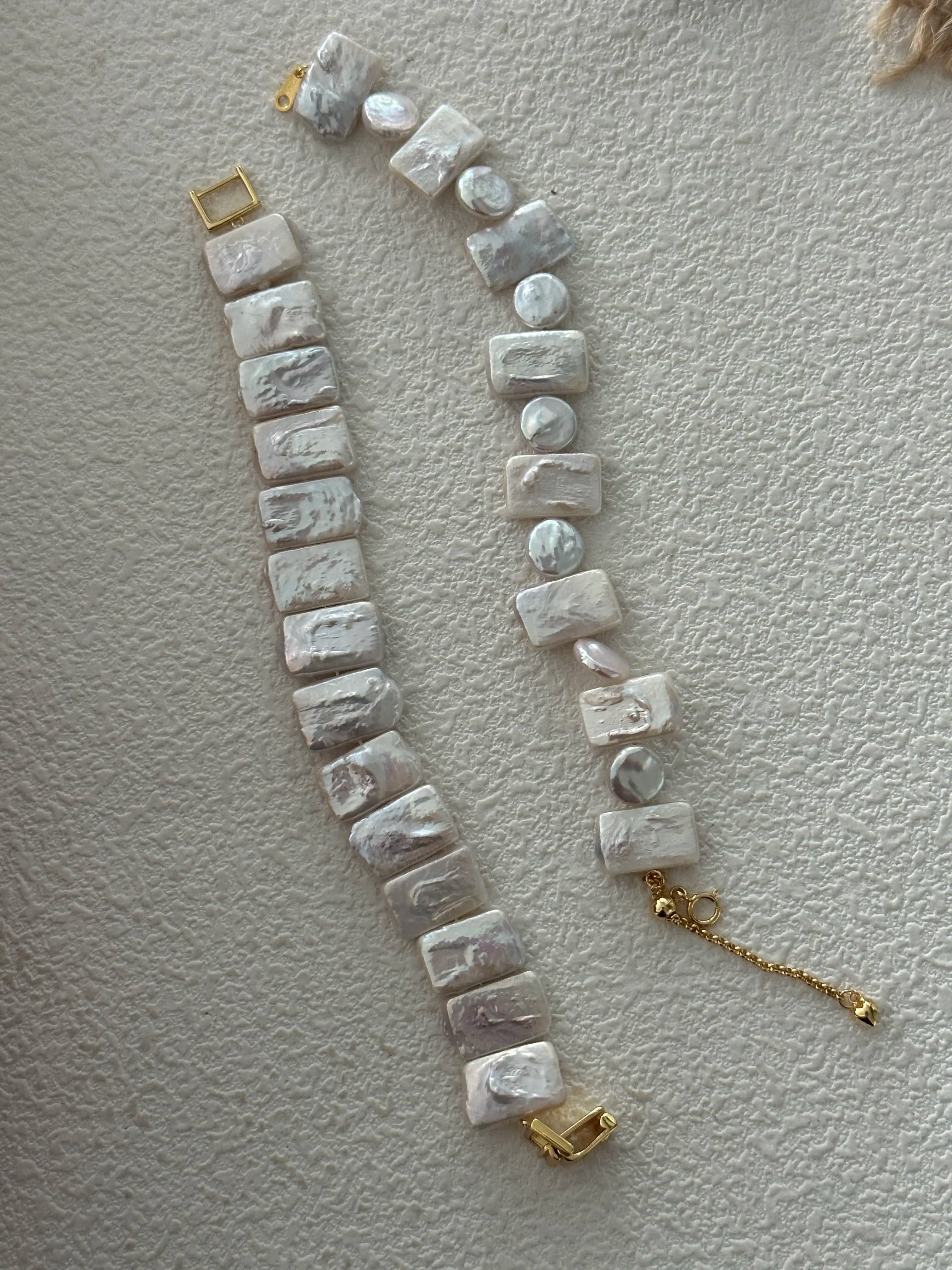 Geometric Baroque Pearl Bracelet