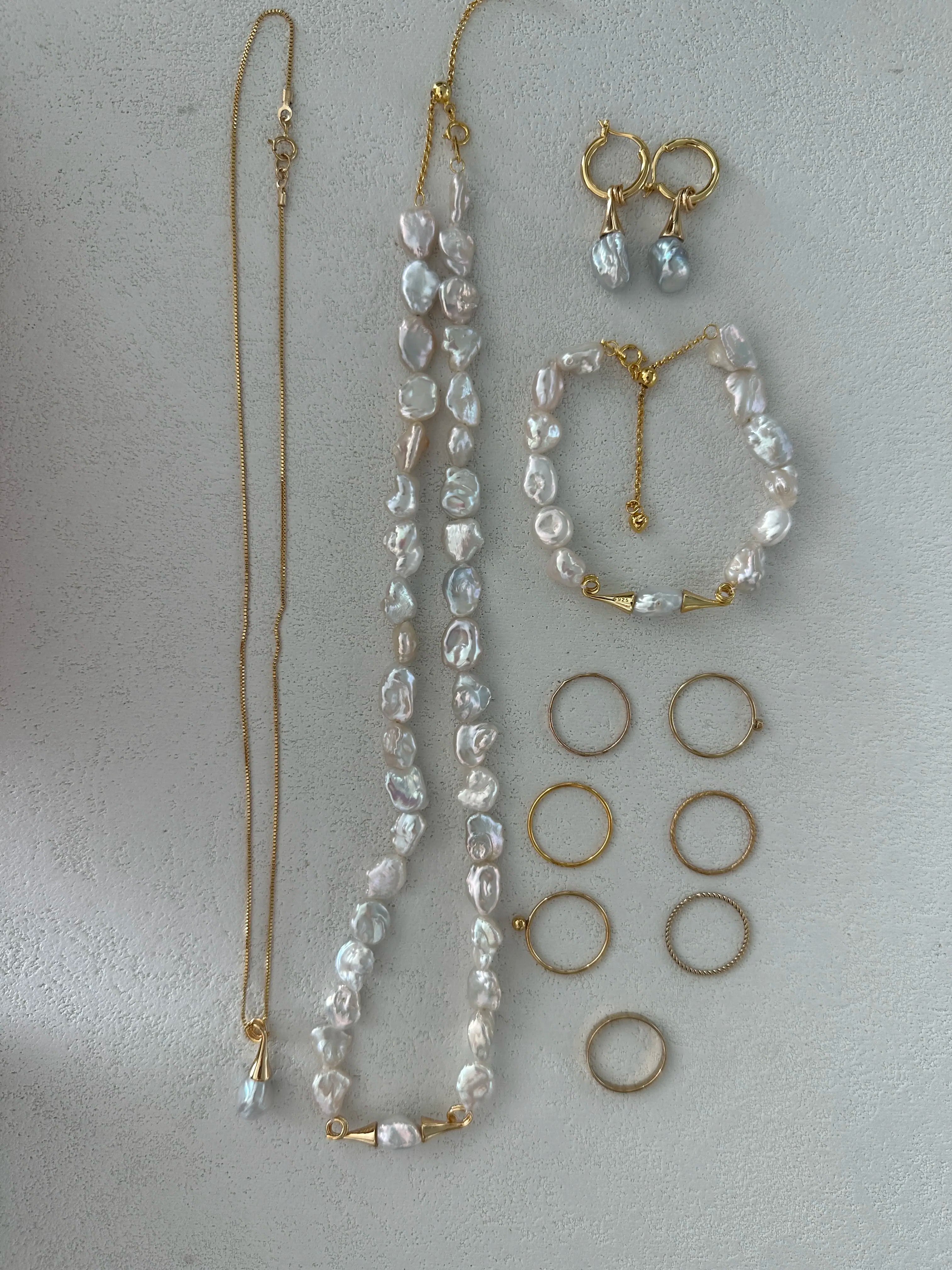 18K Gold Freshwater Baroque Pearl Bracelet