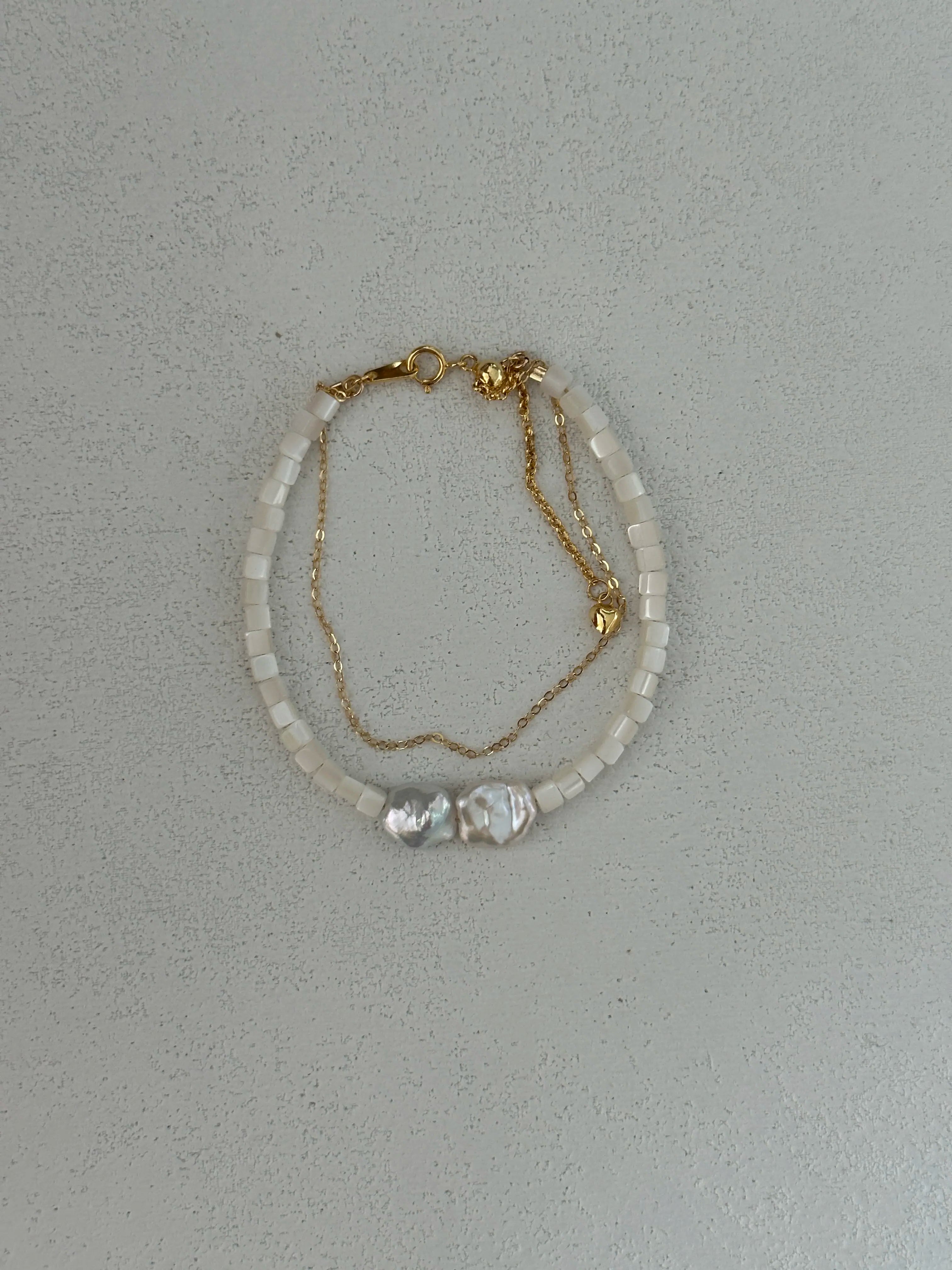 Double-Strand Shell Pearl Bracelet