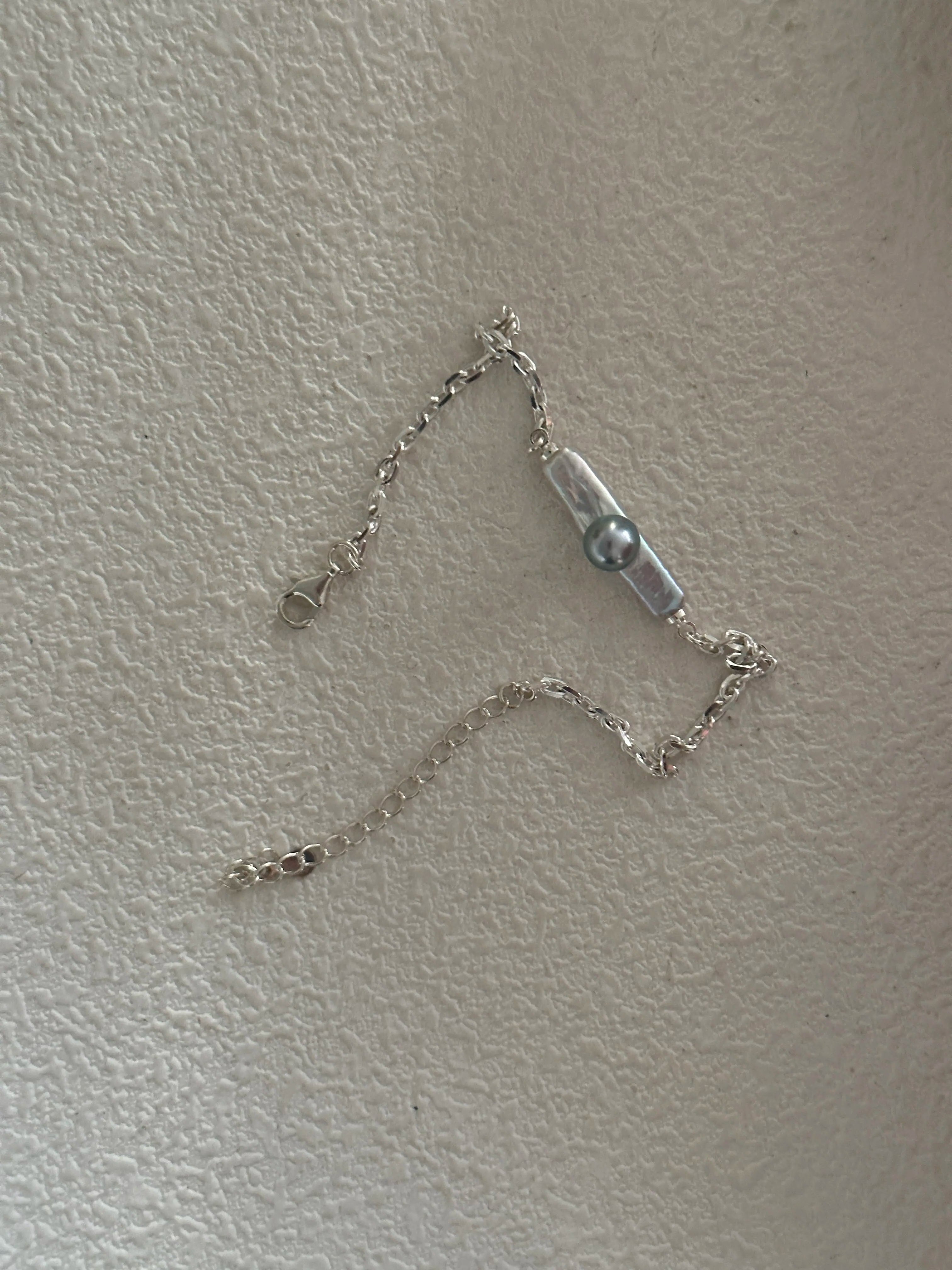 Akoya and Freshwater Baroque Pearl Silver Bracelet