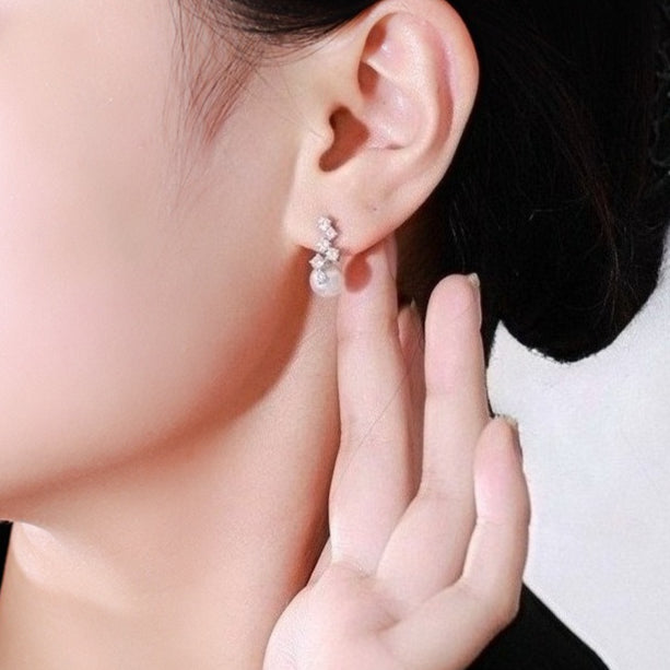 Starlit Grace – 8mm Freshwater Pearl Earrings