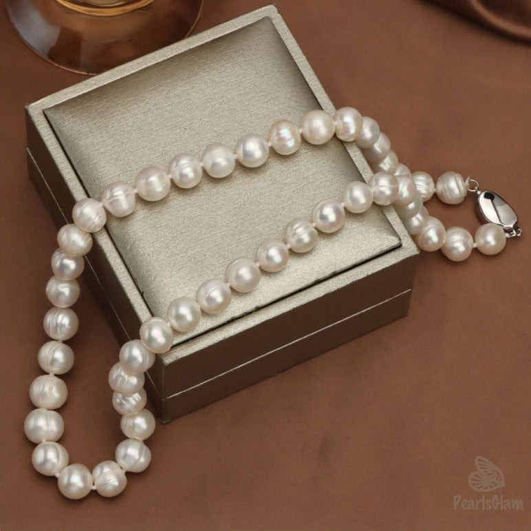 Elegant 9mm Circle Freshwater Pearl Necklace – Best Gift | PearlsGlam