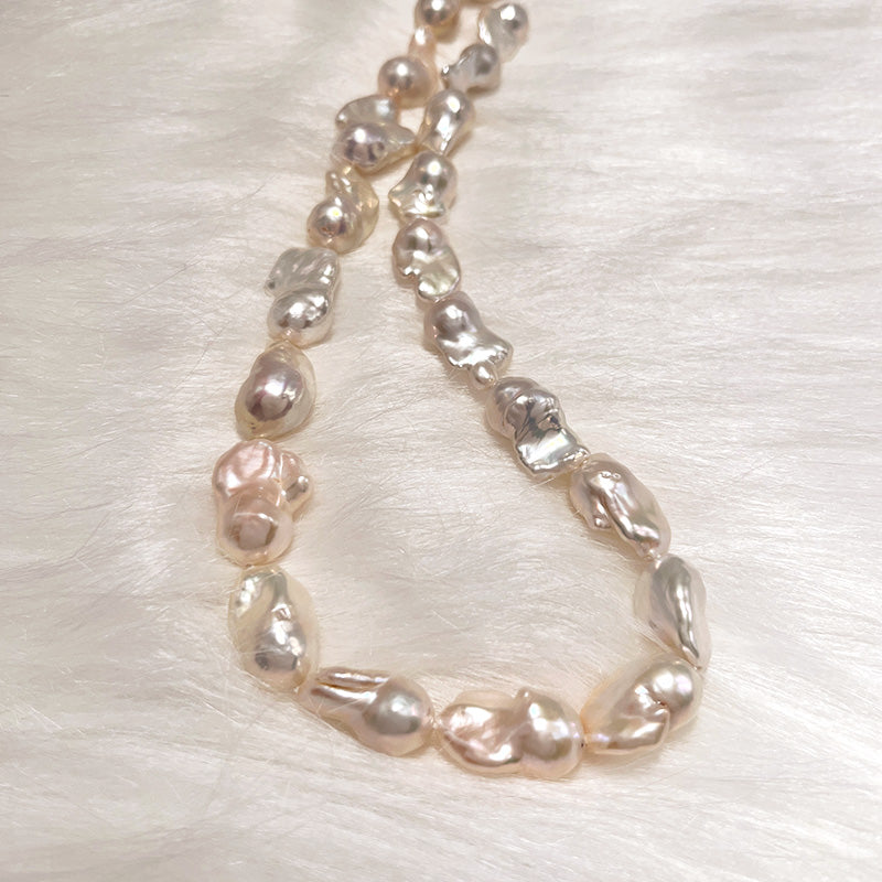 12-14mm Multicolored Fishtail-Shaped Freshwater Necklace