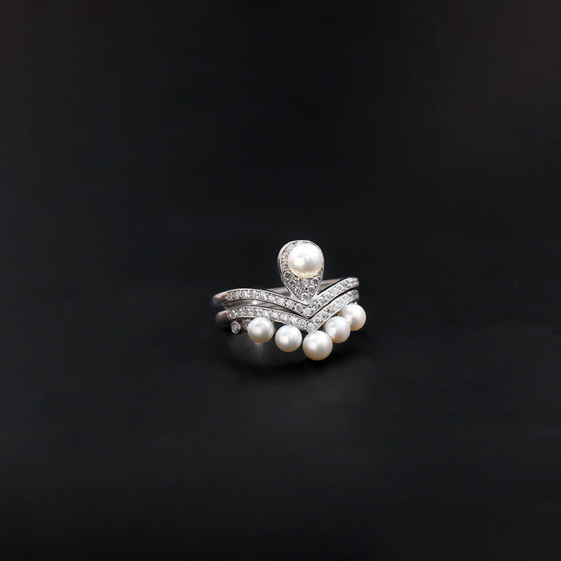 Crown of Vows Freshwater Pearl Ring
