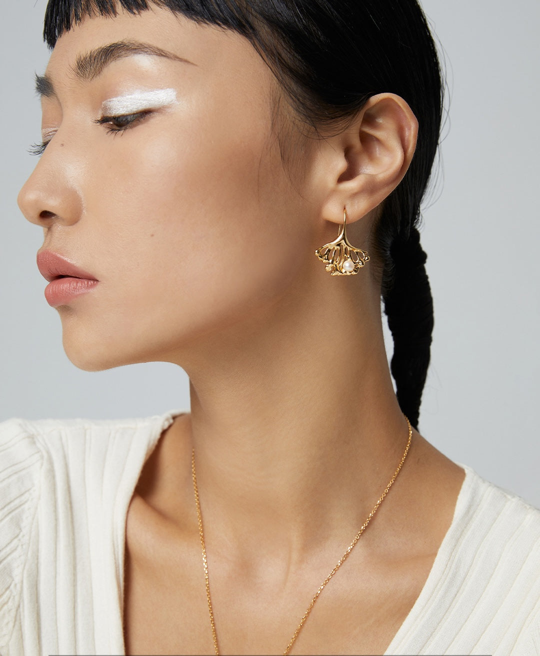 Ginkgo Whisper Freshwater Pearl Necklace