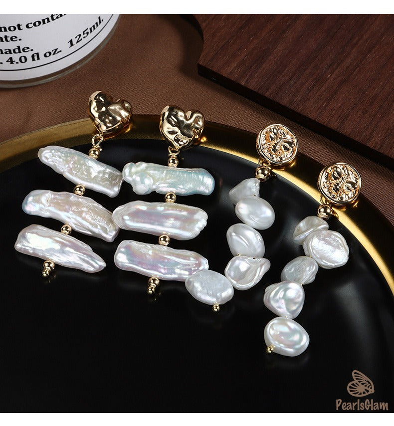 Venus Loop – Baroque Pearl & Medallion Earrings