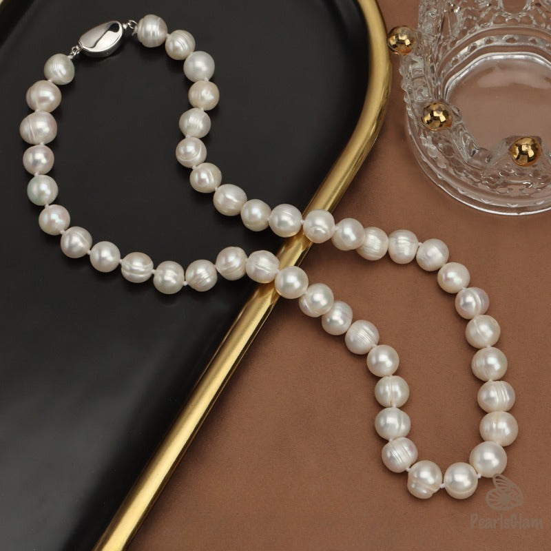 Elegant 9mm Circle Freshwater Pearl Necklace – Best Gift | PearlsGlam