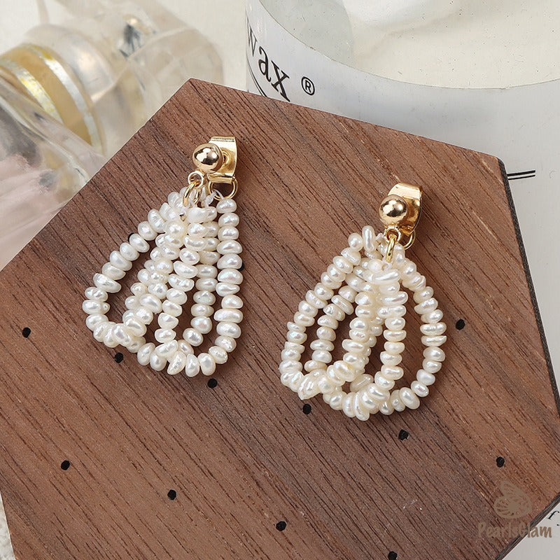 Pearl Bloom – Multi-Strand Cluster Earrings