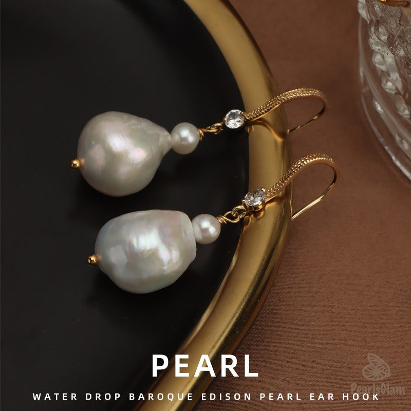 Celeste Drops – Baroque Pearl Dangle Earrings