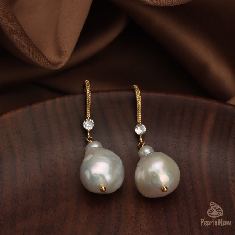 Celeste Drops – Baroque Pearl Dangle Earrings