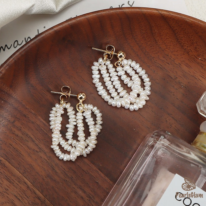 Pearl Bloom – Multi-Strand Cluster Earrings