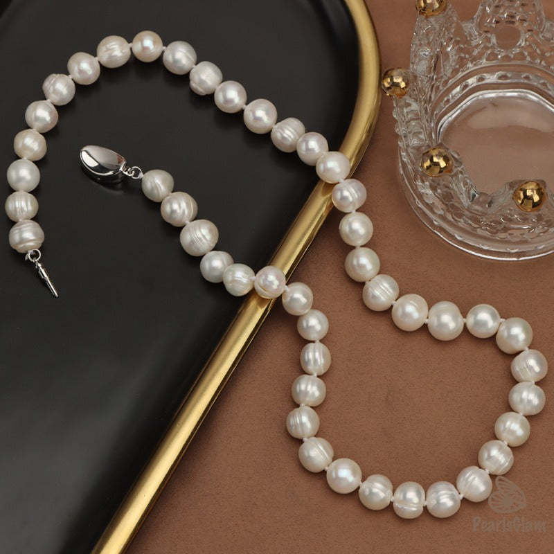 Elegant 9mm Circle Freshwater Pearl Necklace – Best Gift | PearlsGlam