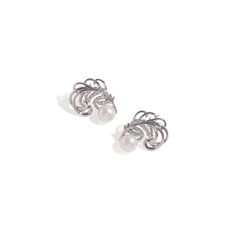 04 - Feather Grace – 6mm Freshwater Pearl Earrings
