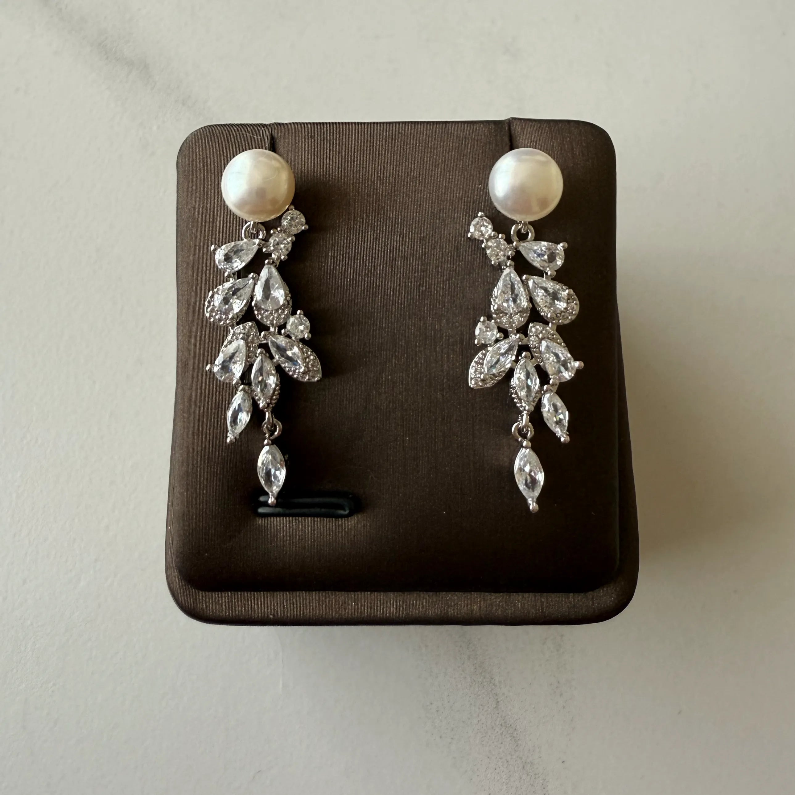 16 - Leaf Cascade – Freshwater Pearl Earrings