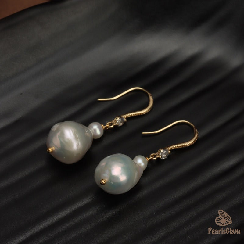 Celeste Drops – Baroque Pearl Dangle Earrings