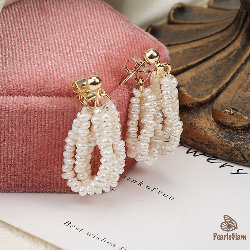 Pearl Bloom – Multi-Strand Cluster Earrings