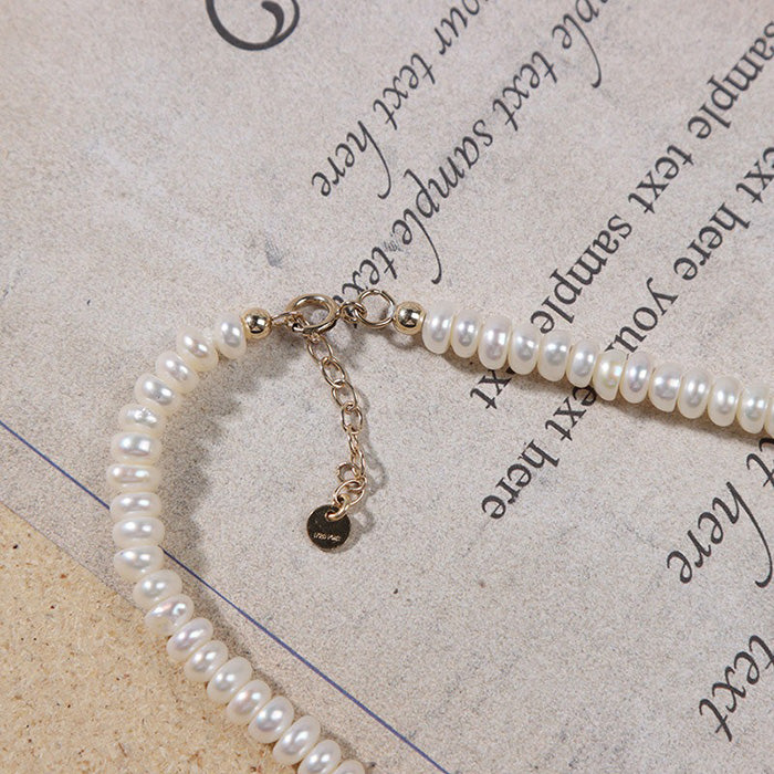 4-5mm button pearl necklace