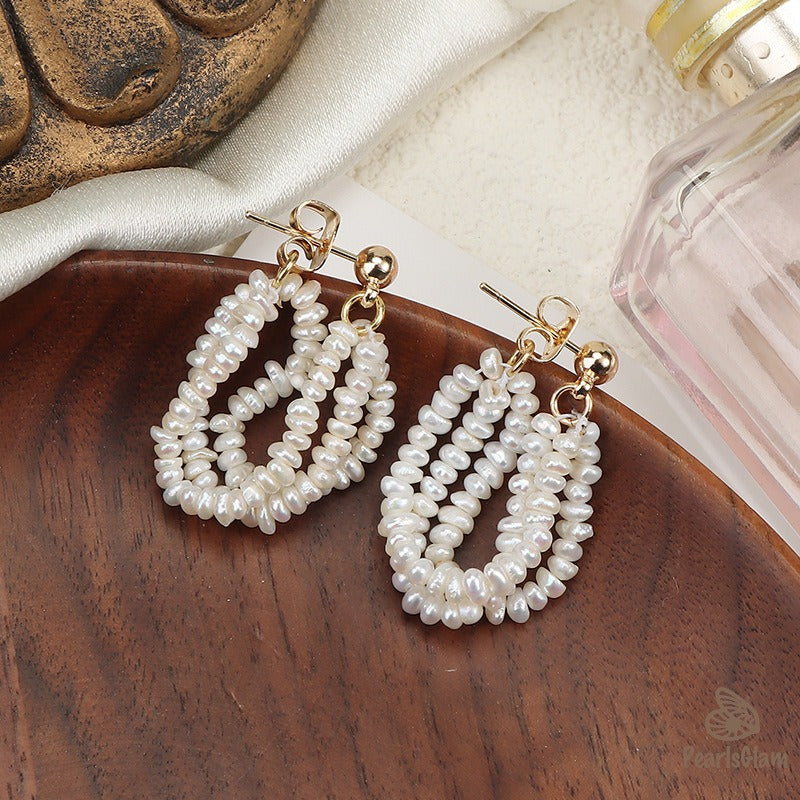 Pearl Bloom – Multi-Strand Cluster Earrings