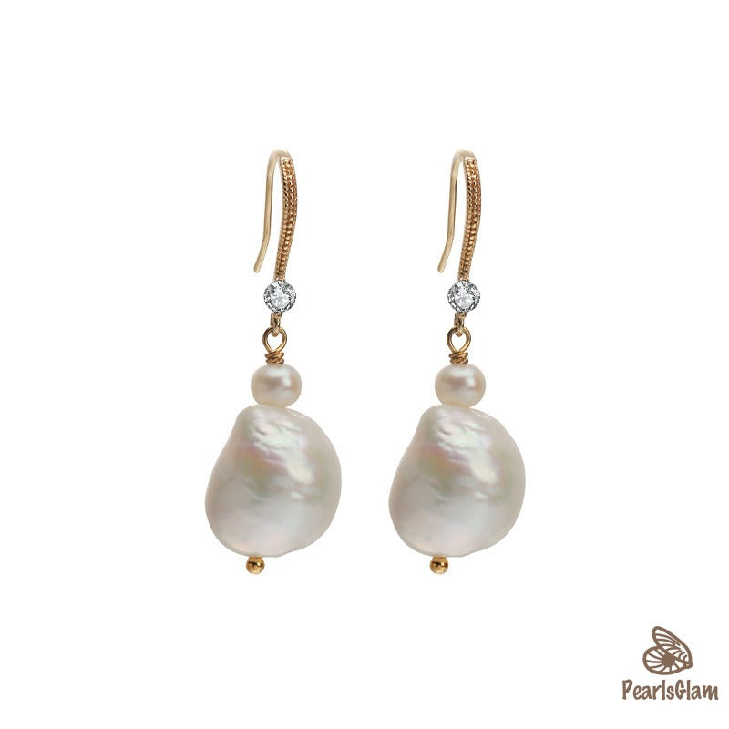 Celeste Drops – Baroque Pearl Dangle Earrings