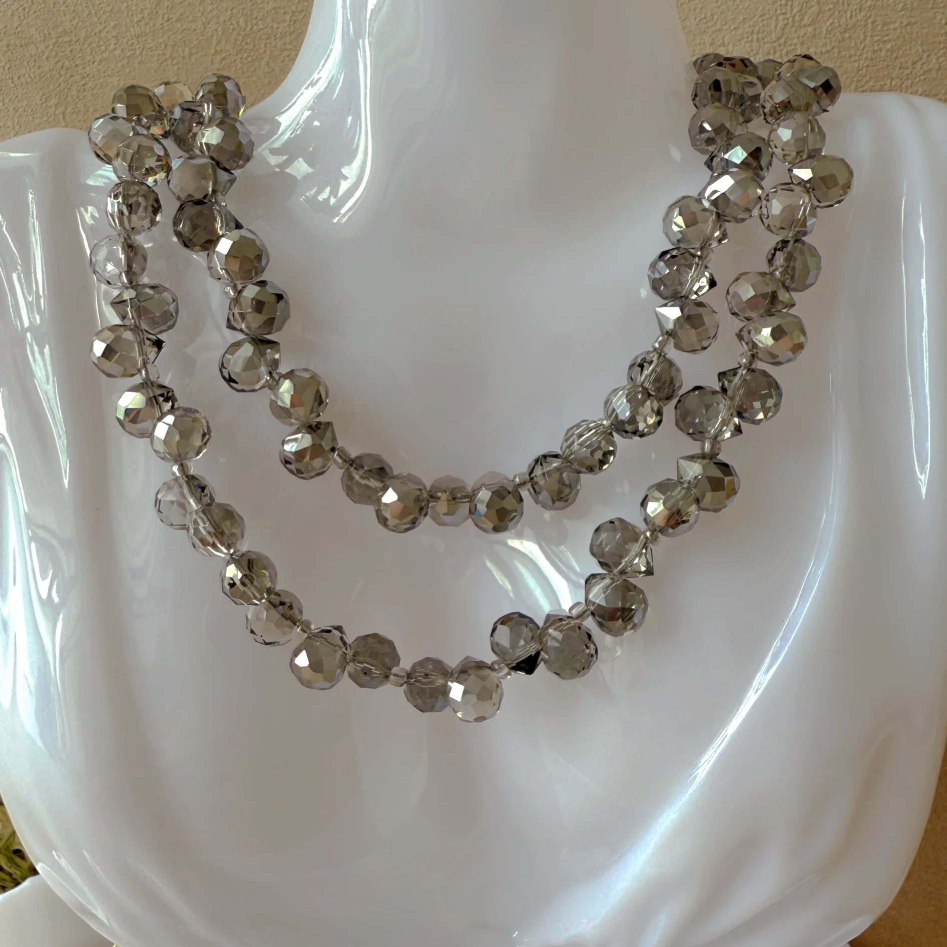 Grey Aurora Crystal Necklace