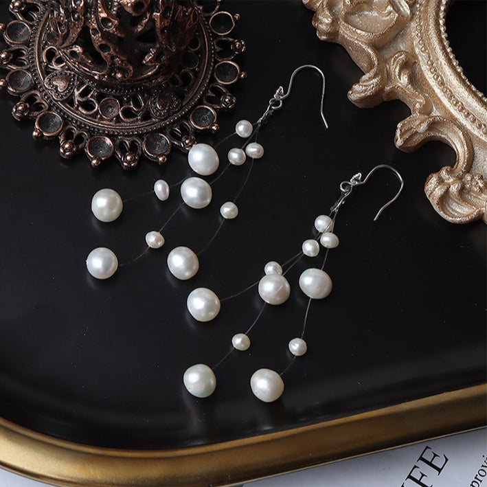 Stardust Veil - Freshwater Pearl Earrings