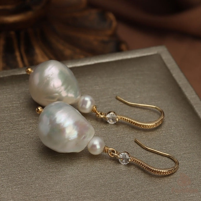 Celeste Drops – Baroque Pearl Dangle Earrings