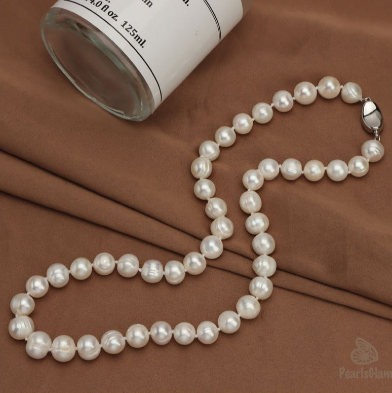 Elegant 9mm Circle Freshwater Pearl Necklace – Best Gift | PearlsGlam