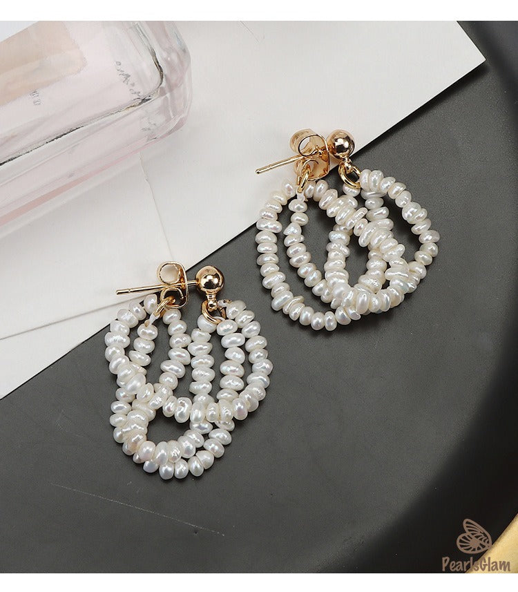 Pearl Bloom – Multi-Strand Cluster Earrings