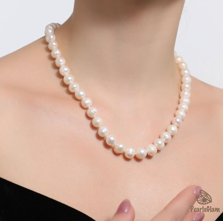 Elegant 9mm Circle Freshwater Pearl Necklace – Best Gift | PearlsGlam