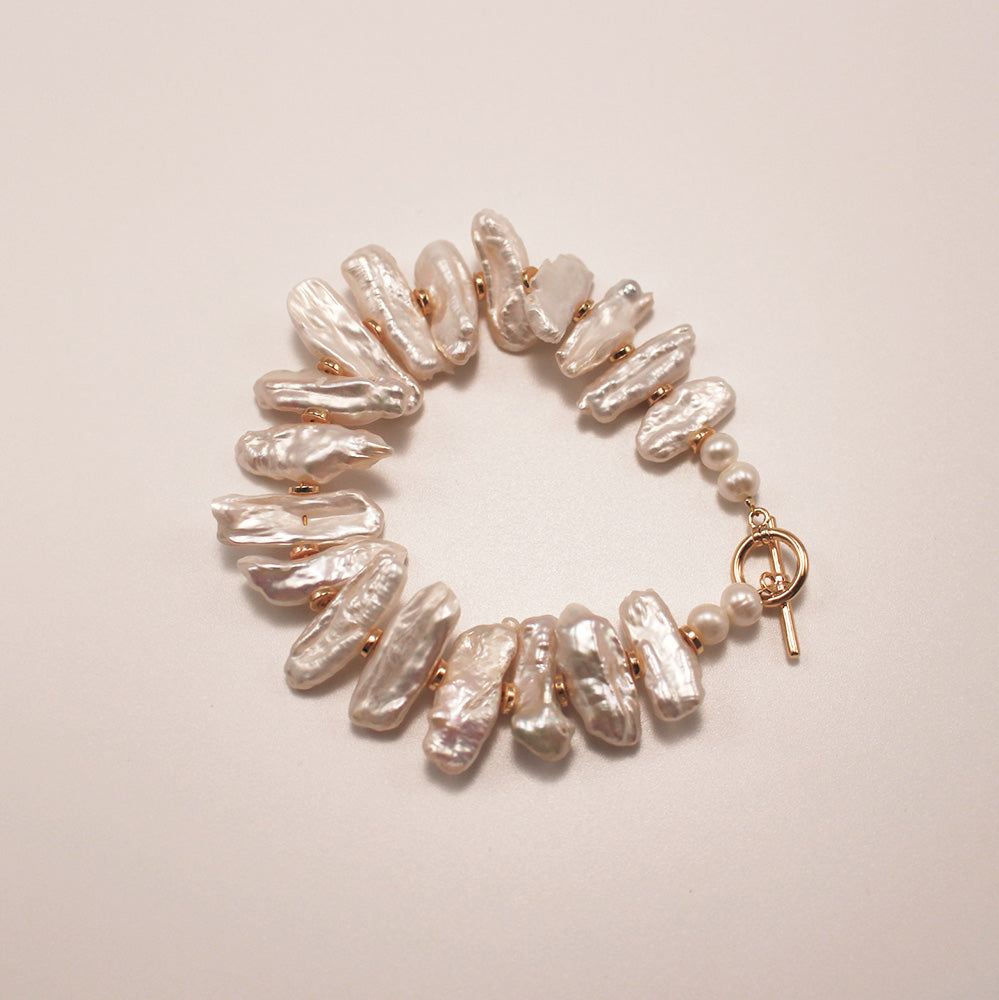 Exquisite Freshwater Keshi Pearl Bracelet