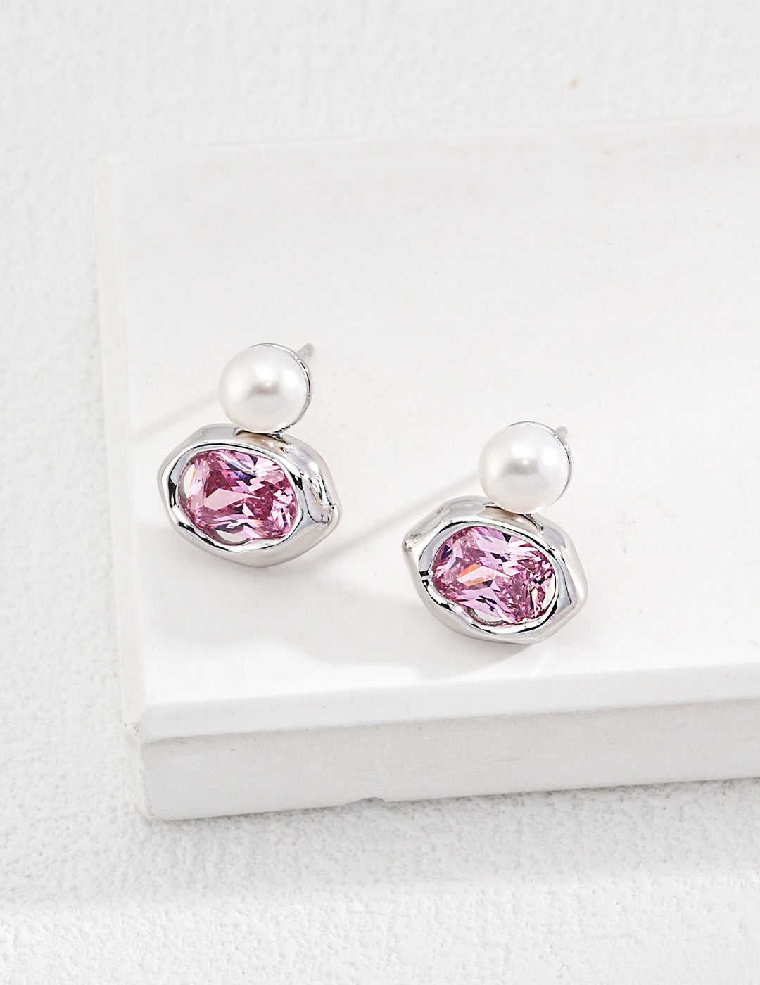 Celeste Pearl & Crystal Stud Earrings