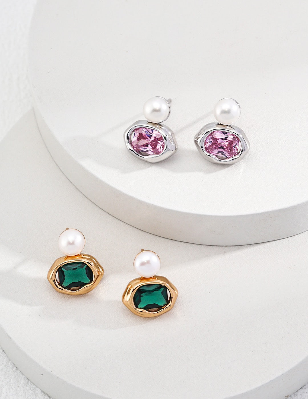 Celeste Pearl & Crystal Stud Earrings