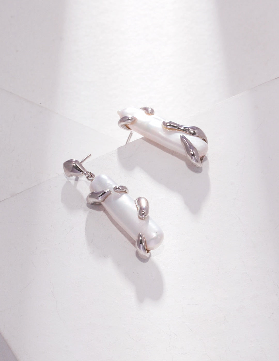 Asymmetric Baroque Pearl Earrings