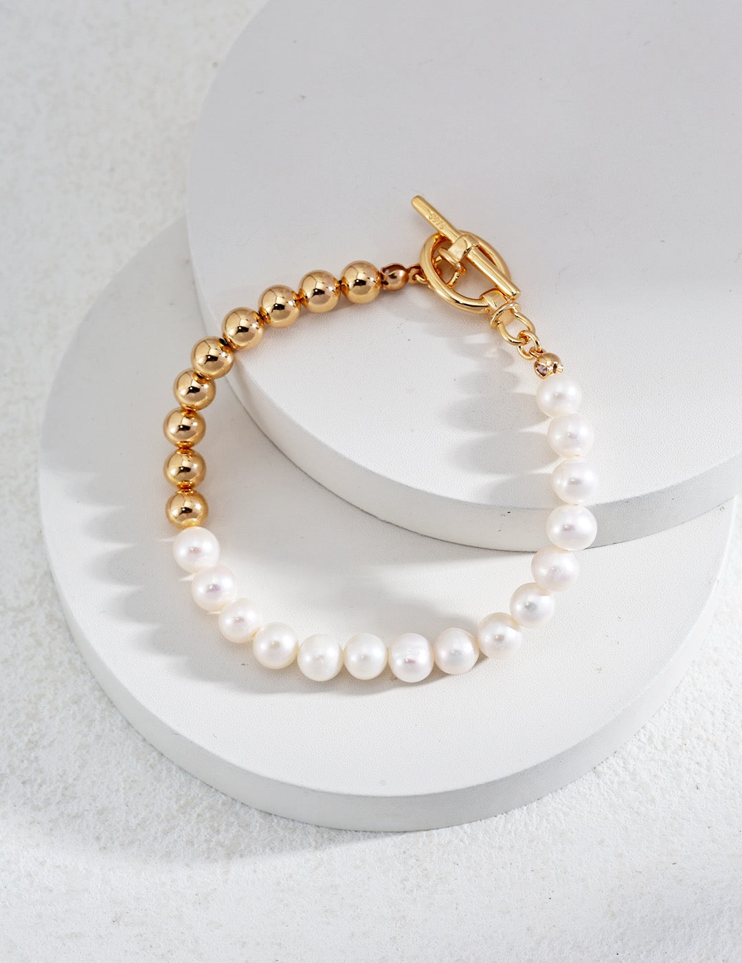 18K Gold Pearl & Bead Bracelet