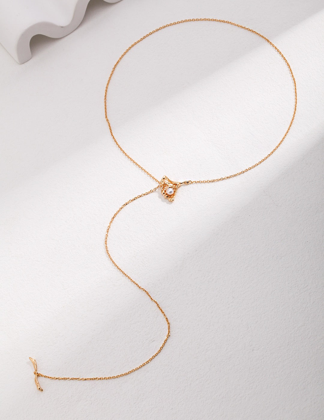 Ginkgo Whisper Freshwater Pearl Necklace