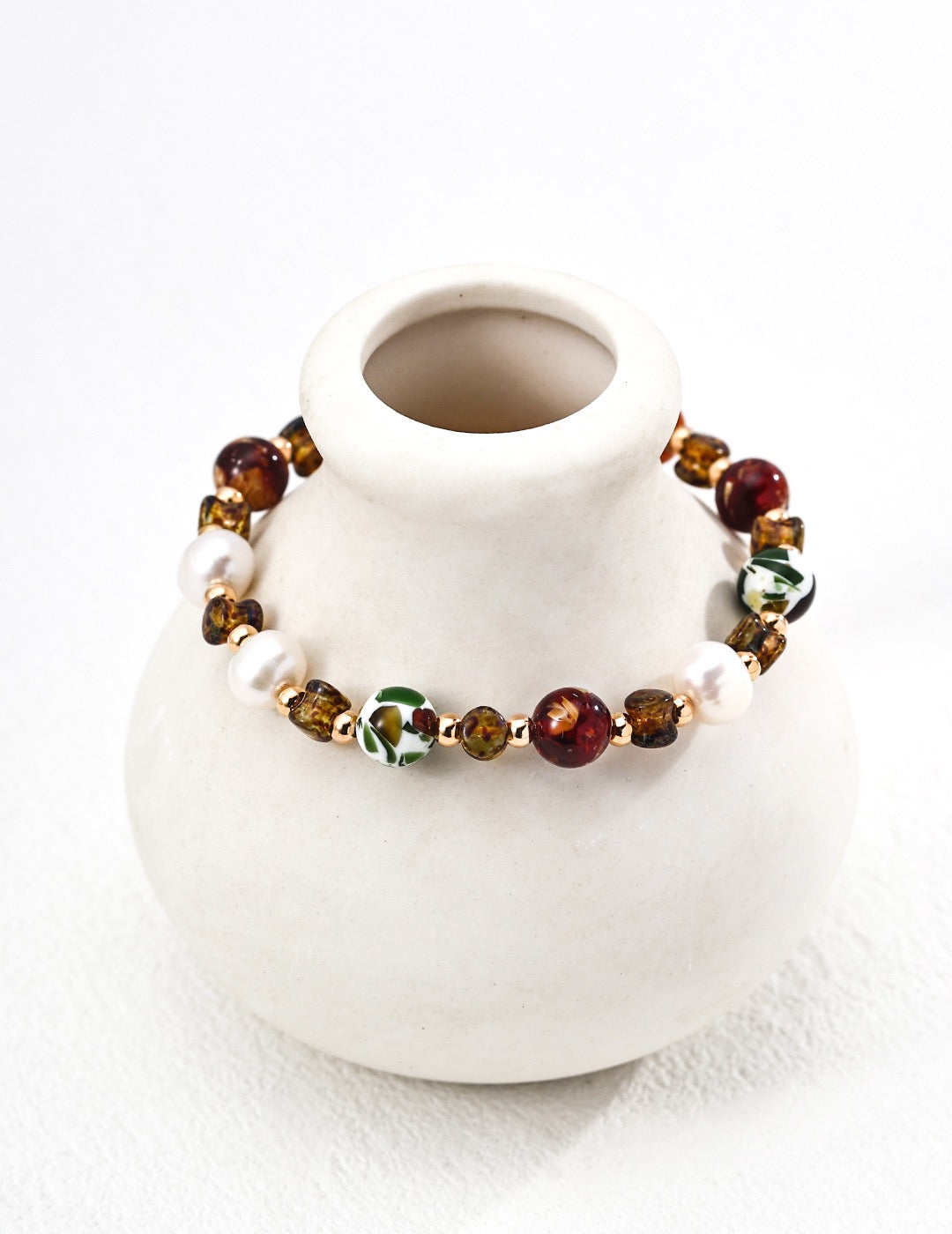 Ocean Prism – Pearl, Shell & Glass Bead Bracelet