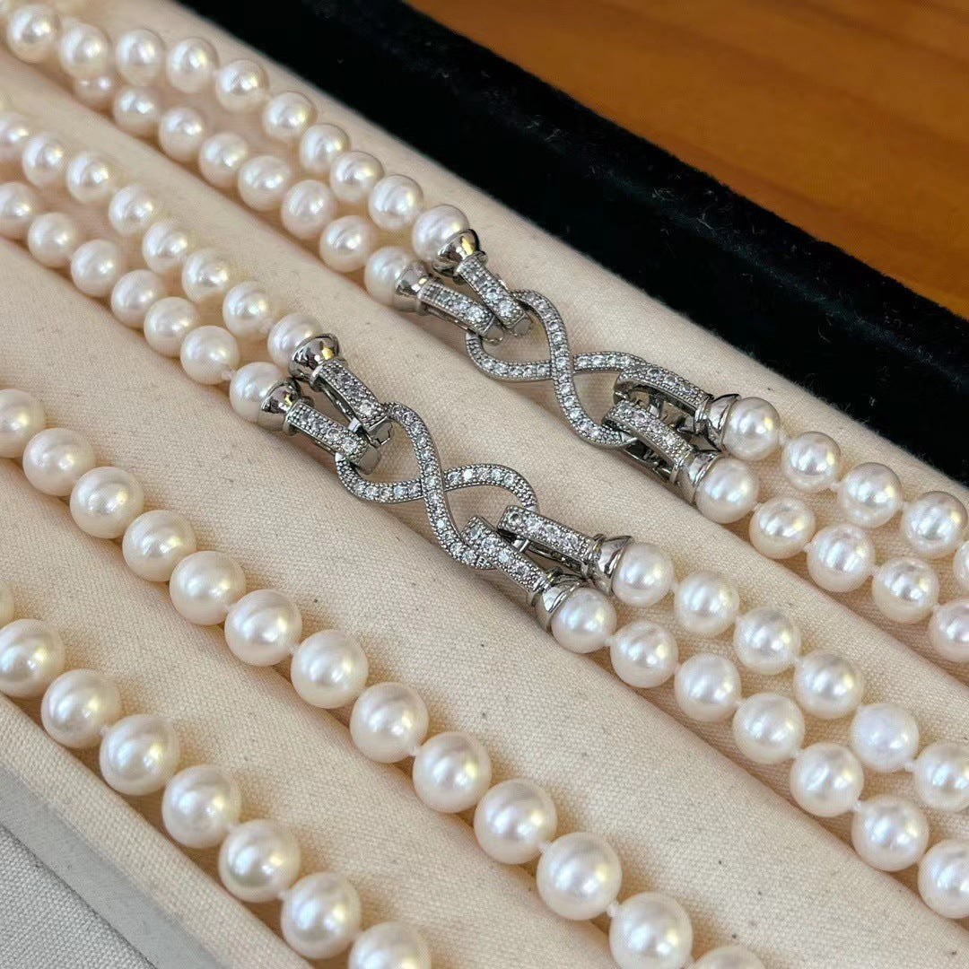 Infinity Grace – Double Strand Pearl Necklace