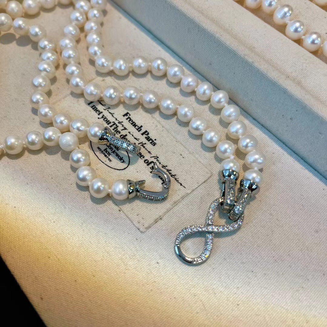Infinity Grace – Double Strand Pearl Necklace